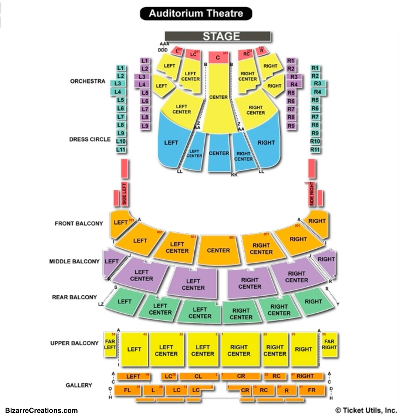 Auditorium Theatre Seating Charts Views Games Answers Cheats