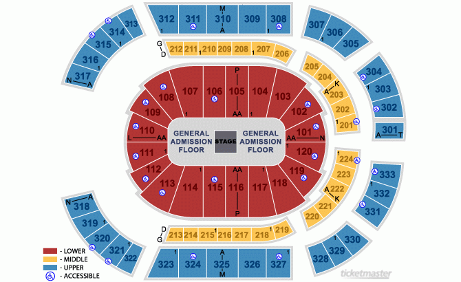 Bridgestone Arena Nashville TN Seating Chart View