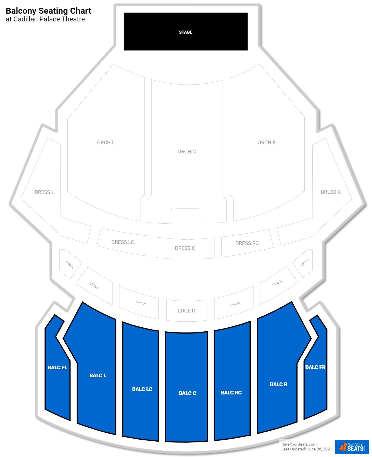 Cadillac Palace Theatre Balcony RateYourSeats