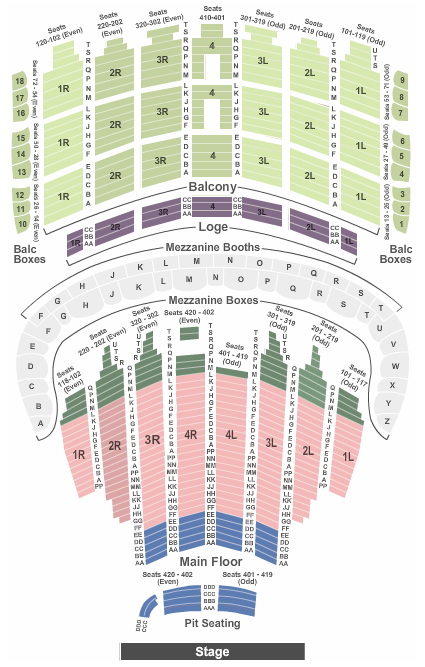 Chicago Theatre Seating Chart With Seat Numbers TickPick Theater 