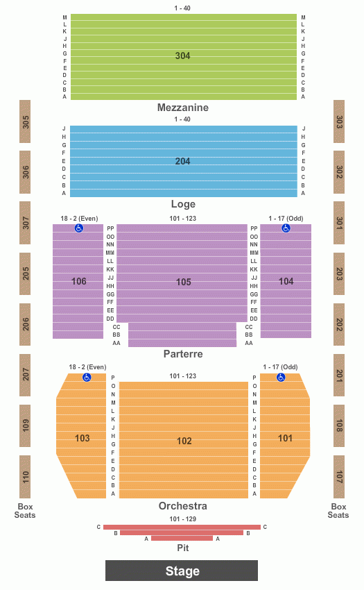 Classic Center Theatre Seating Chart Maps Athens