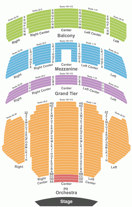 Copley Symphony Hall Seating Chart Maps San Diego