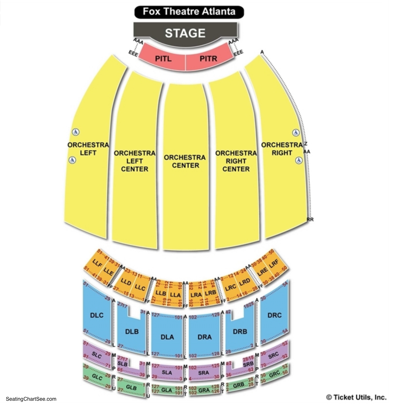 Fox Theater Concert Seating Chart Theater Seating Chart