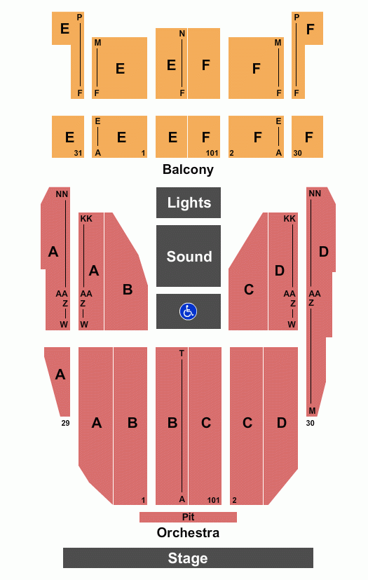 Kodak Center Theater Seating Chart Maps Rochester