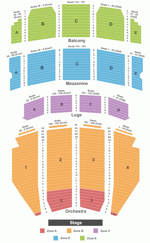 Ohio Theatre Seating Chart Seating Maps Columbus