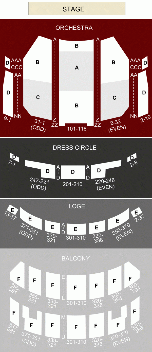 Oriental Theatre Chicago IL Seating Chart Stage Chicago Theater