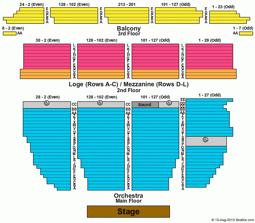 Orpheum Theater San Francisco Seating Chart Orpheum Theater San Francisco
