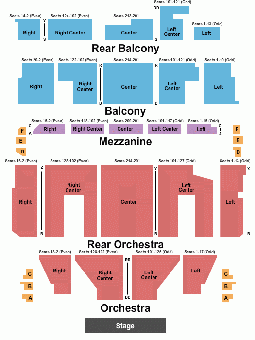 Orpheum Theatre Seating Chart Maps Boston