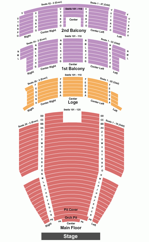 Paramount Theatre Seating Chart Maps Cedar Rapids