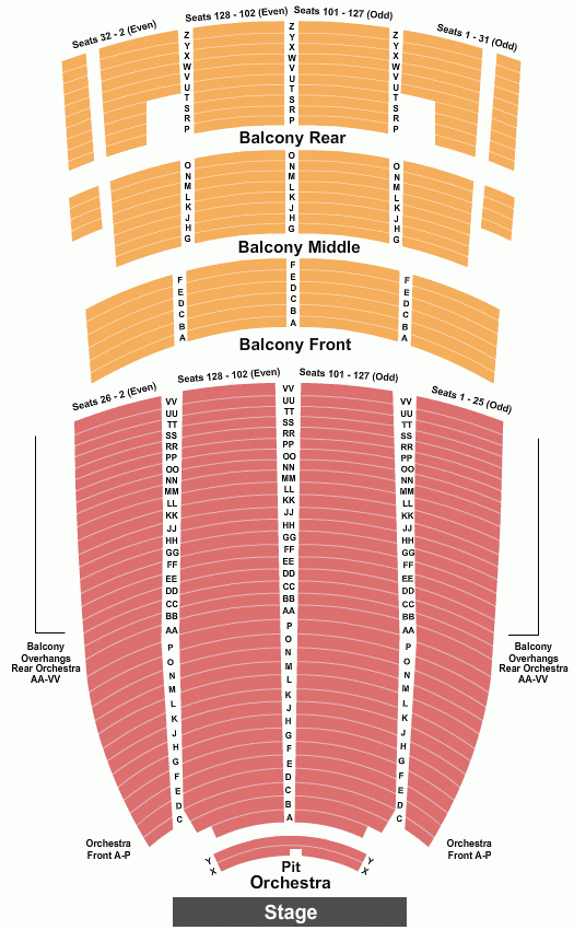 Paramount Theater Oakland Seating Chart Theater Seating Chart