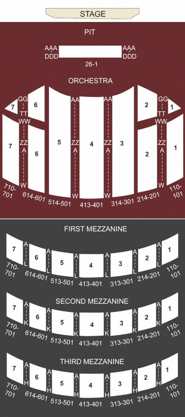 Radio City Theater Seating Chart Theater Seating Chart