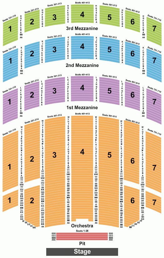 Radio City Music Hall Seating Chart Maps New York