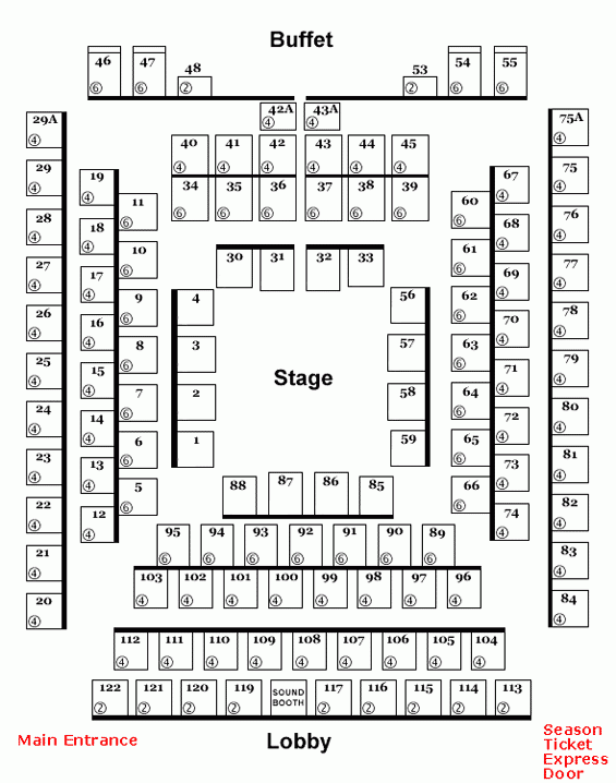 Seating Chart Derby Dinner Playhouse