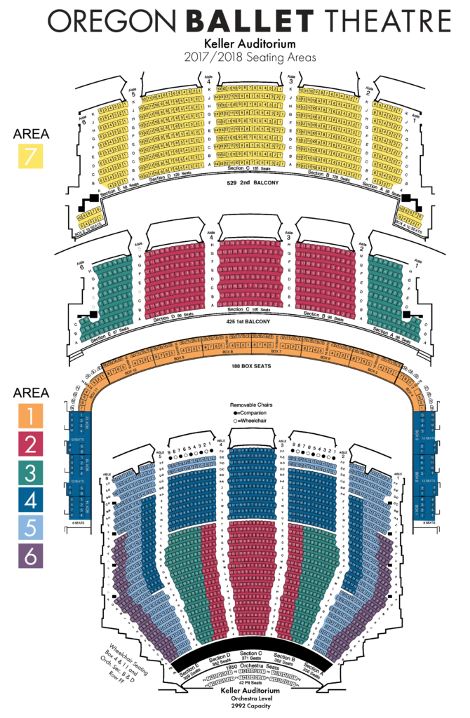 Seating Charts Oregon Ballet Theatre Portland Oregon Official Site