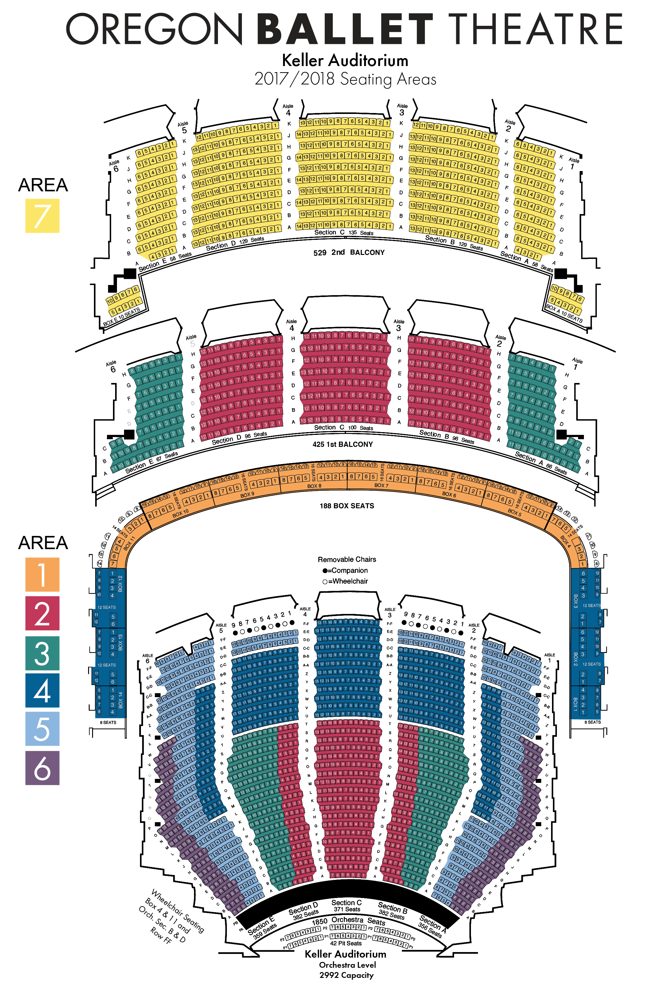 Seating Charts Oregon Ballet Theatre Portland Oregon Official Site