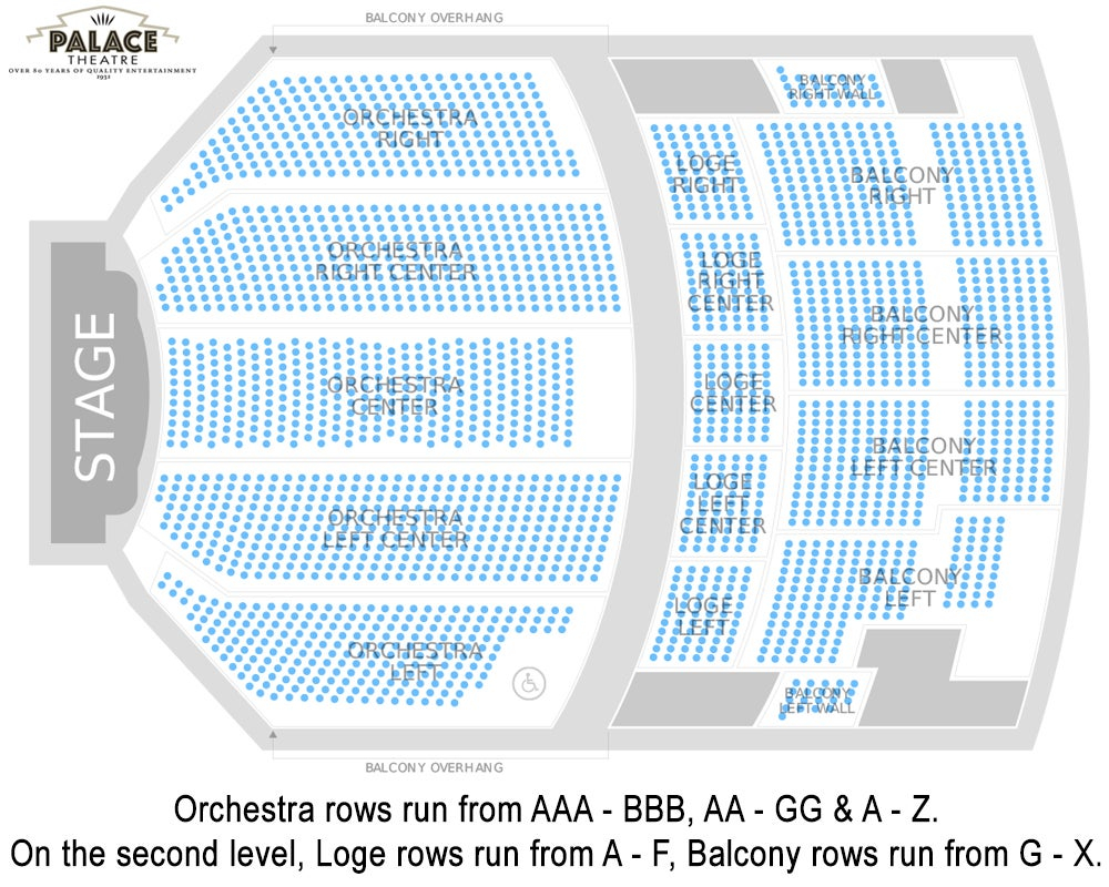 Seating Charts Palace Theatre Albany