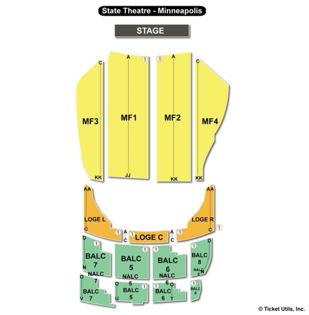 State Theater Seating Chart Minneapolis Theater Seating Chart