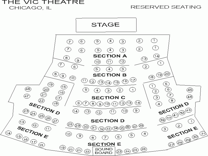 Vic Theater Chicago Seating Chart Theater Seating Chart